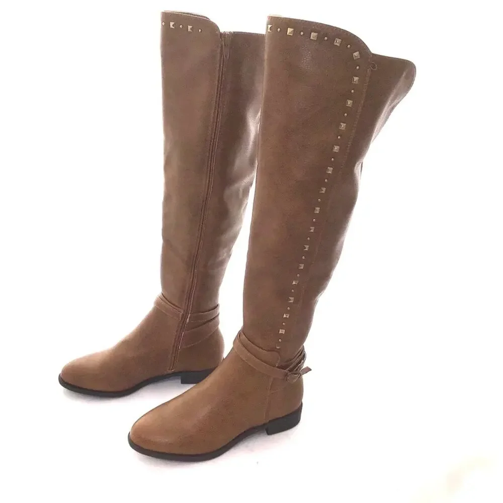 Rialto Riding Boot Women's Ferrell R7741 Cognac Round Toe Over the Knee size 5 M